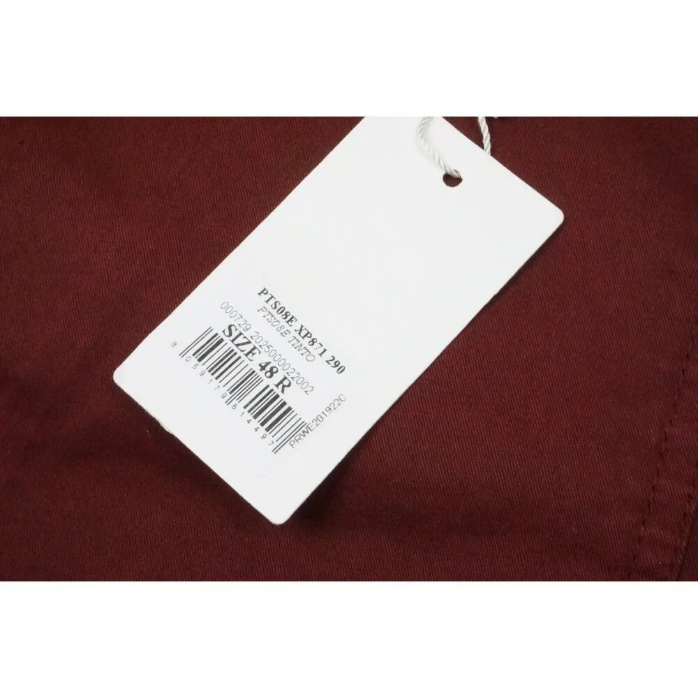 Eidos Tinto Solid Red Cotton Blend Mens Casual Pants Sz 48R Brand New
